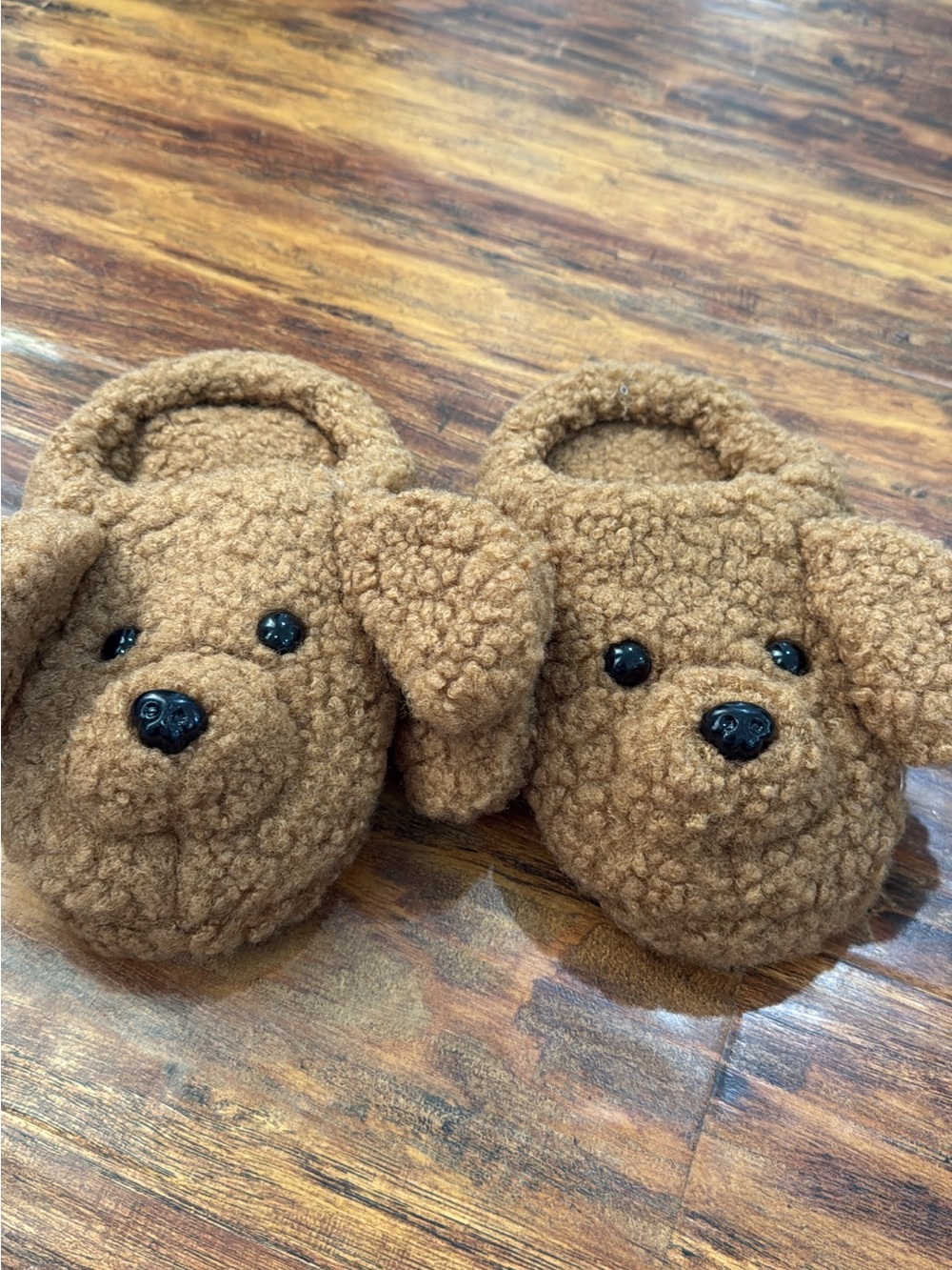 Ice Cream Plush Brown Dog Design Pet Slippers